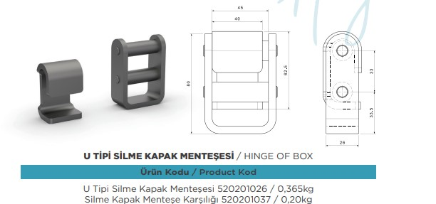 U TIPI SILME KAPAK MENTESESI